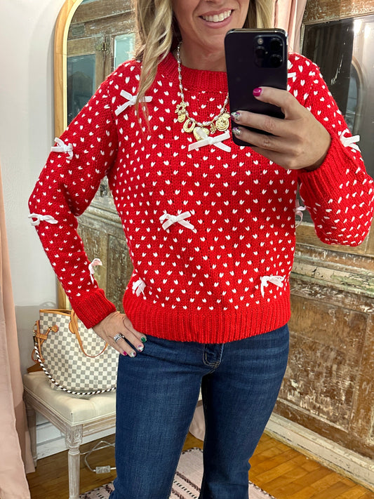 Two Tone Bow Sweater