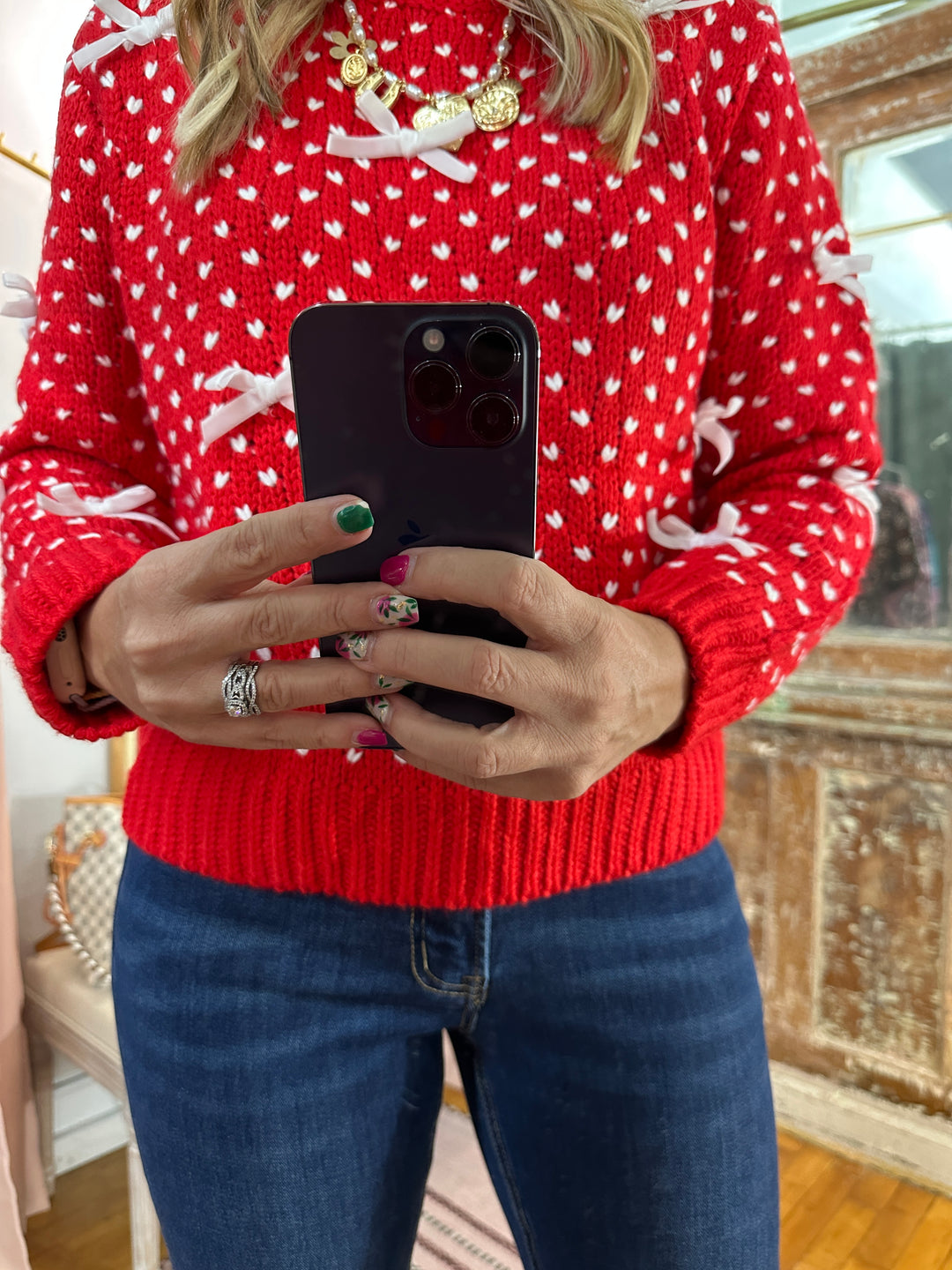 Two Tone Bow Sweater