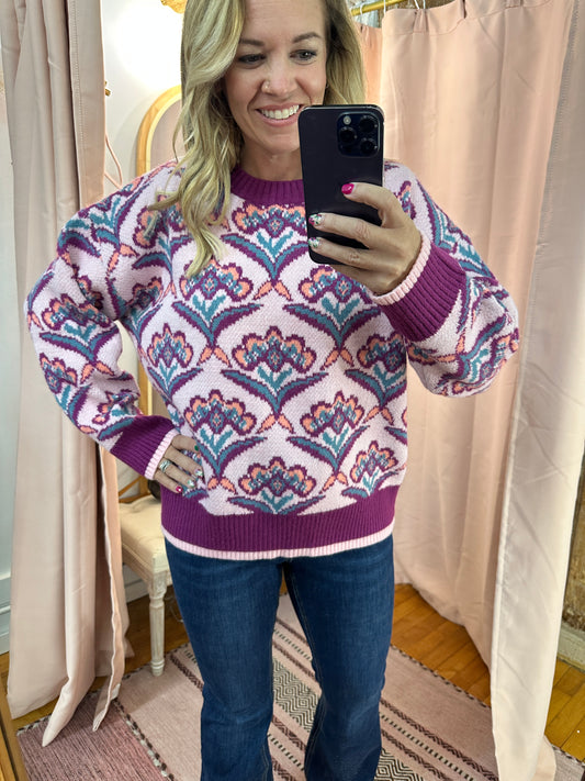 Floral Knit Sweater
