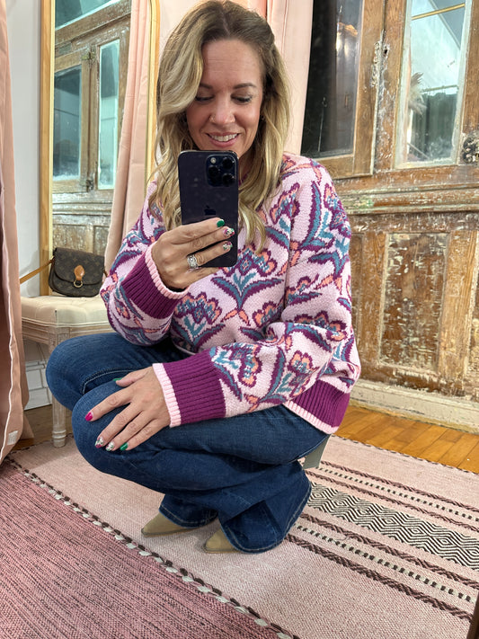 Floral Knit Sweater