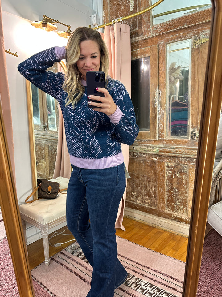 Lace Pattern Knit Sweater