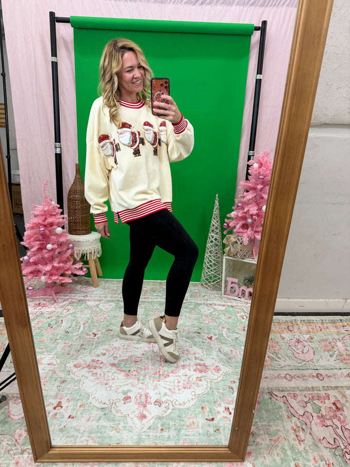 Sequins & Fur Embroidery Oversized Sweater