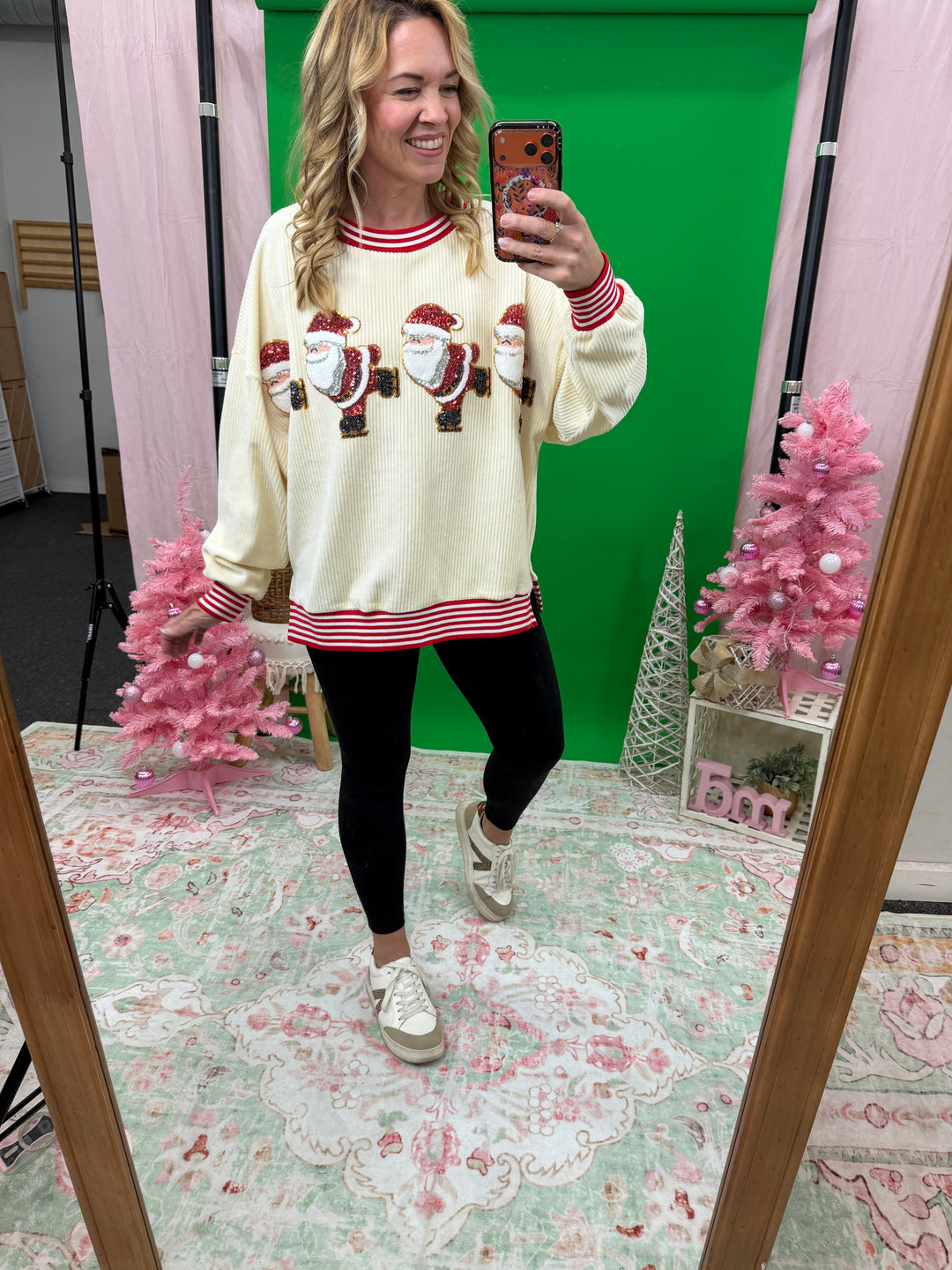 Sequins & Fur Embroidery Oversized Sweater