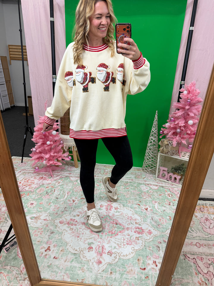 Sequins & Fur Embroidery Oversized Sweater