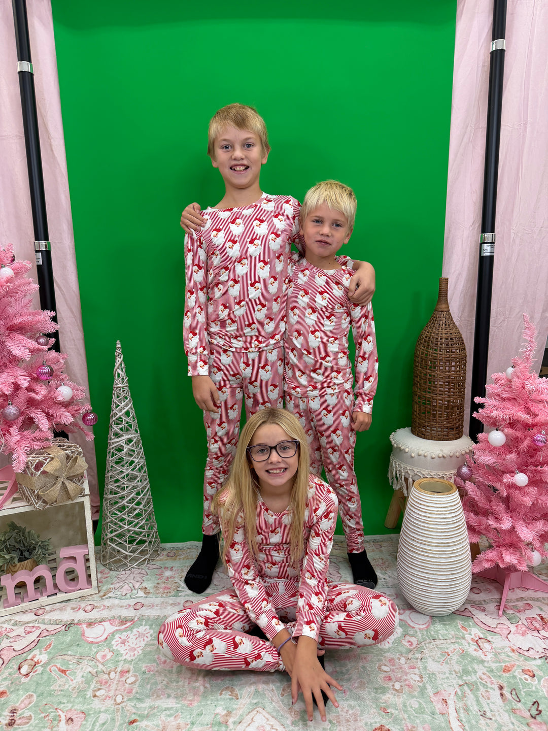 Kids Santa Baby Red Pj Sets