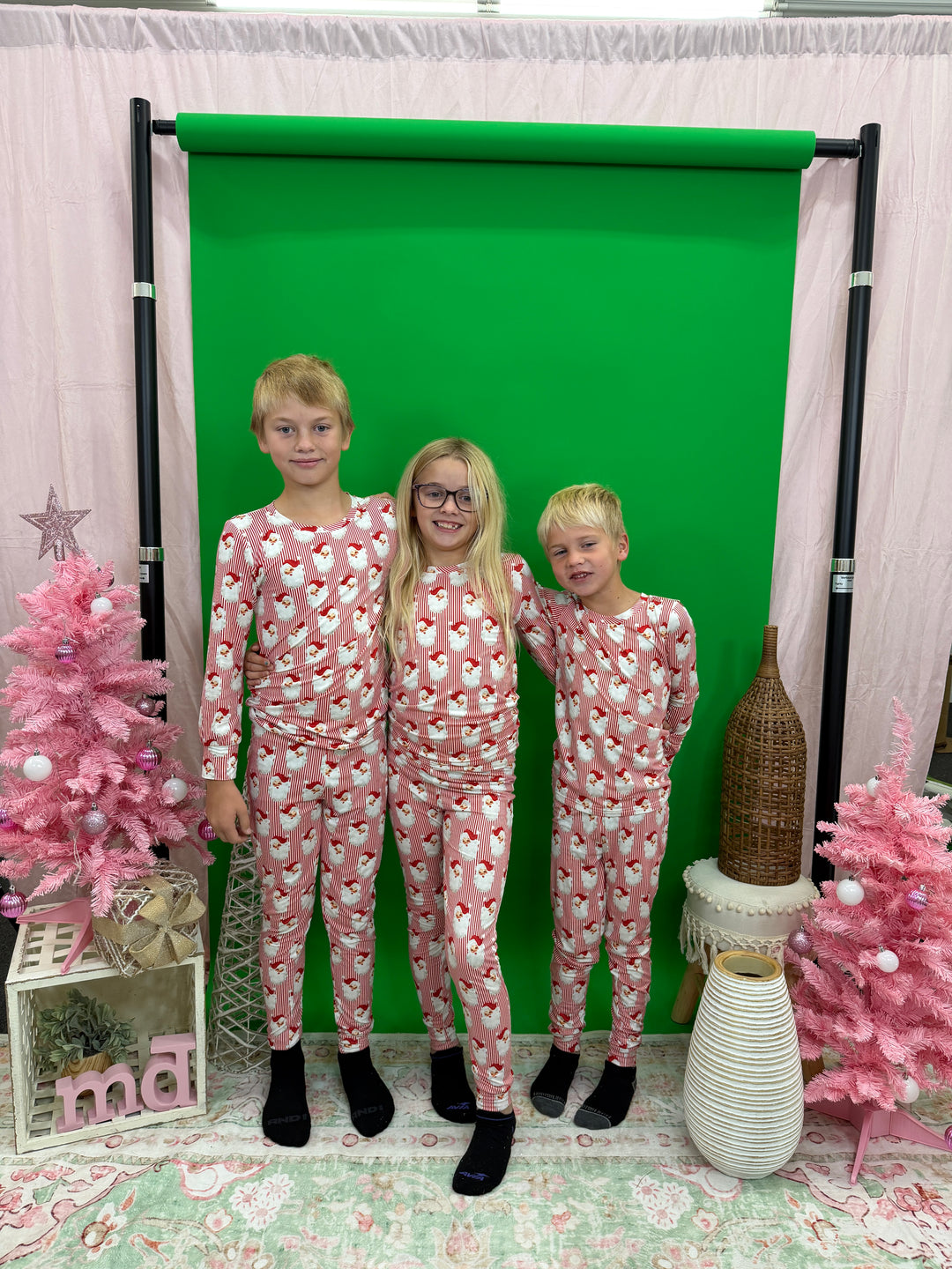 Kids Santa Baby Red Pj Sets