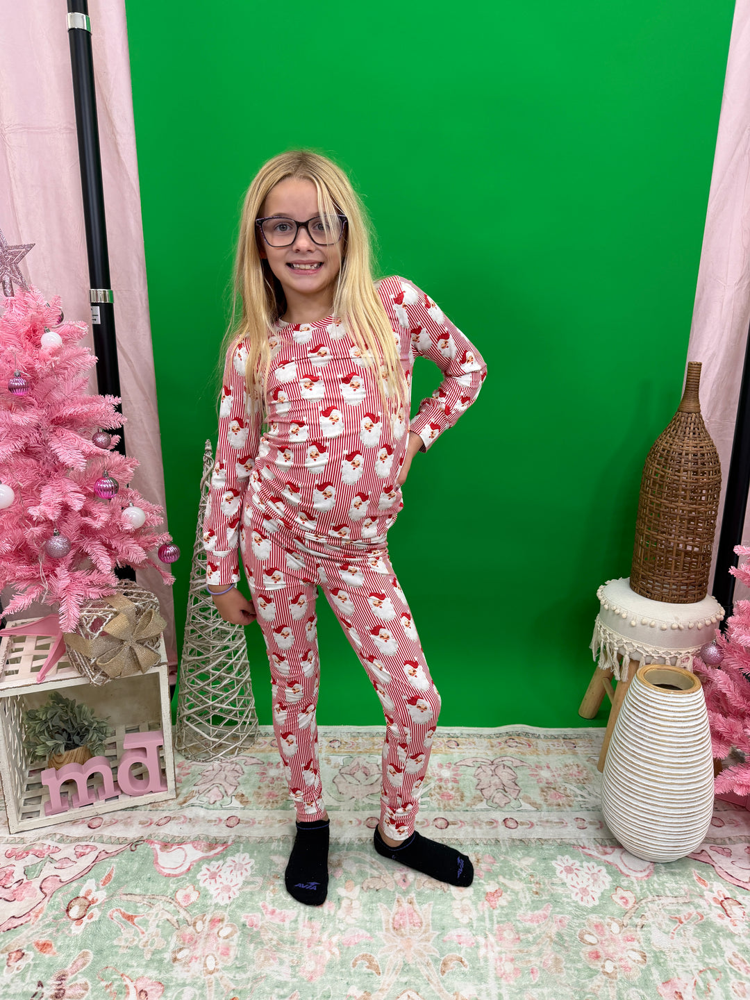 Kids Santa Baby Red Pj Sets