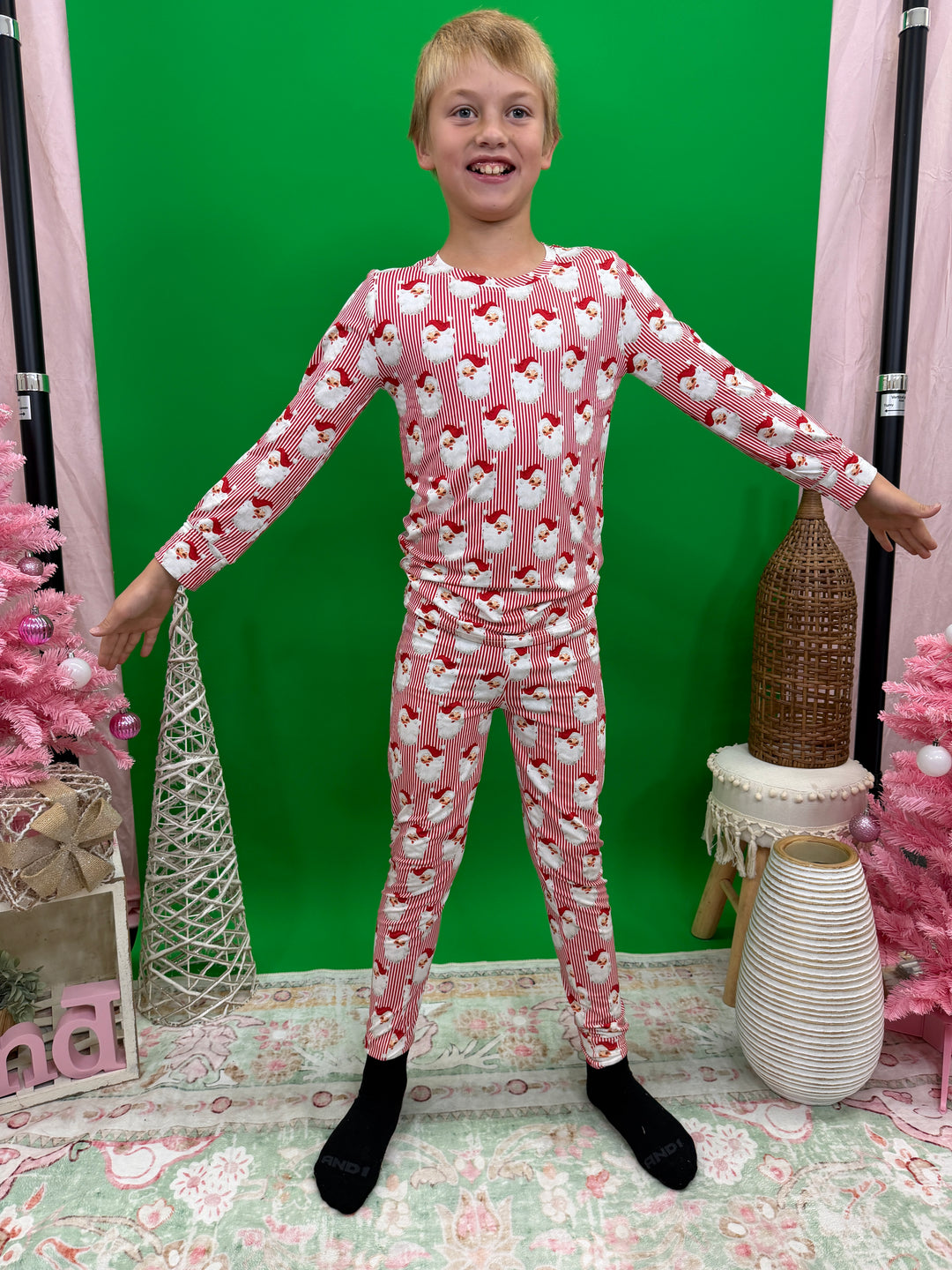 Kids Santa Baby Red Pj Sets