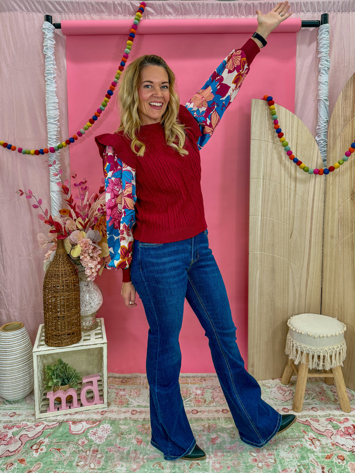 Bloom and Ruffle Knit Top