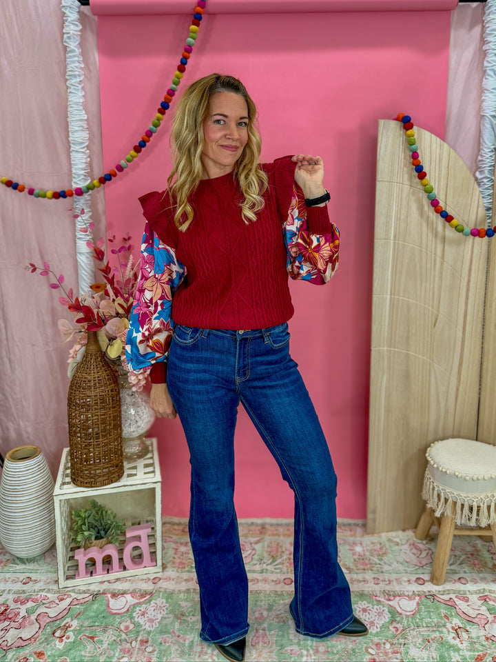 Bloom and Ruffle Knit Top