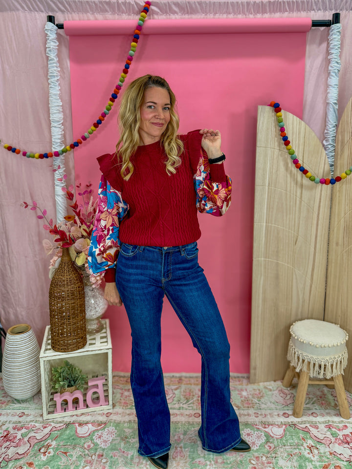 Bloom and Ruffle Knit Top