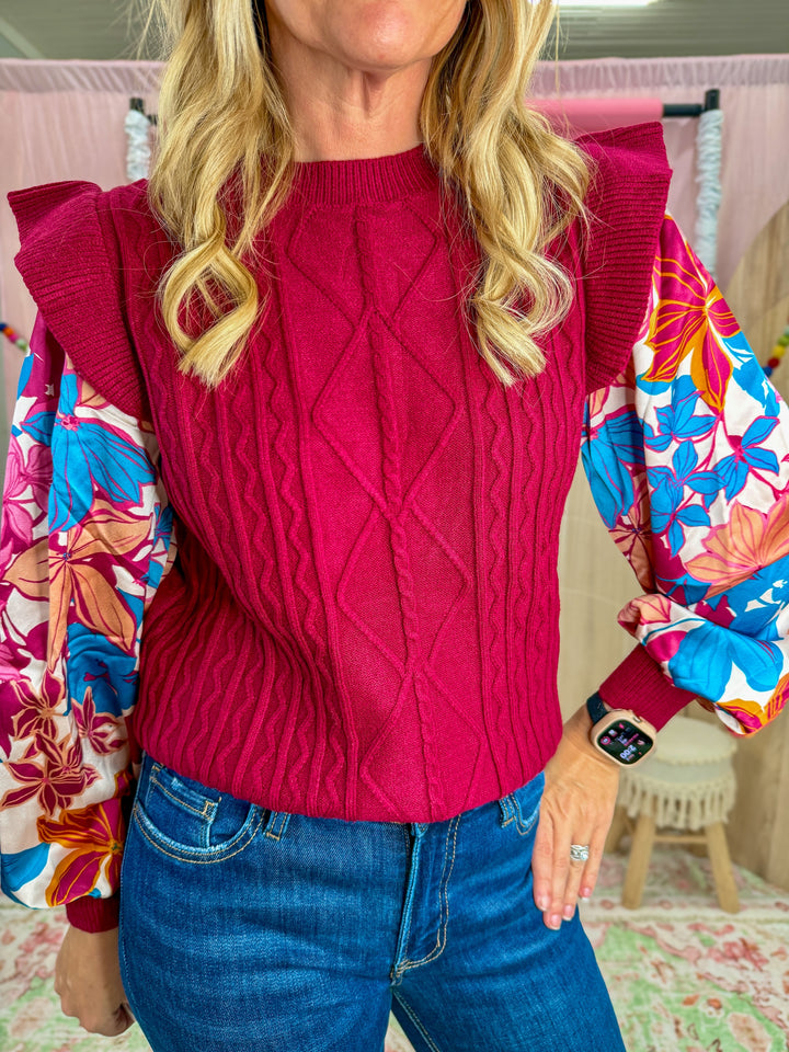 Bloom and Ruffle Knit Top