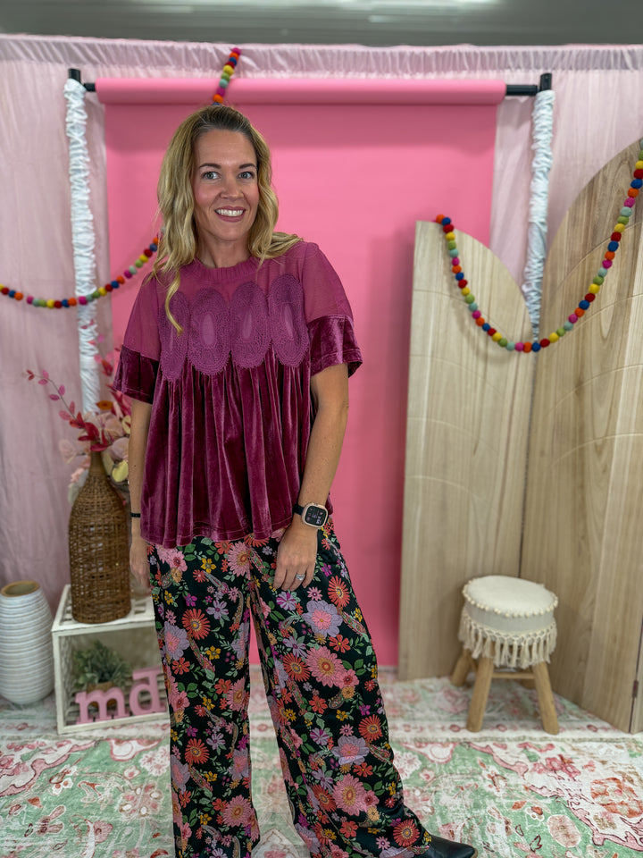 Velvet Rose Reverie Babydoll Top