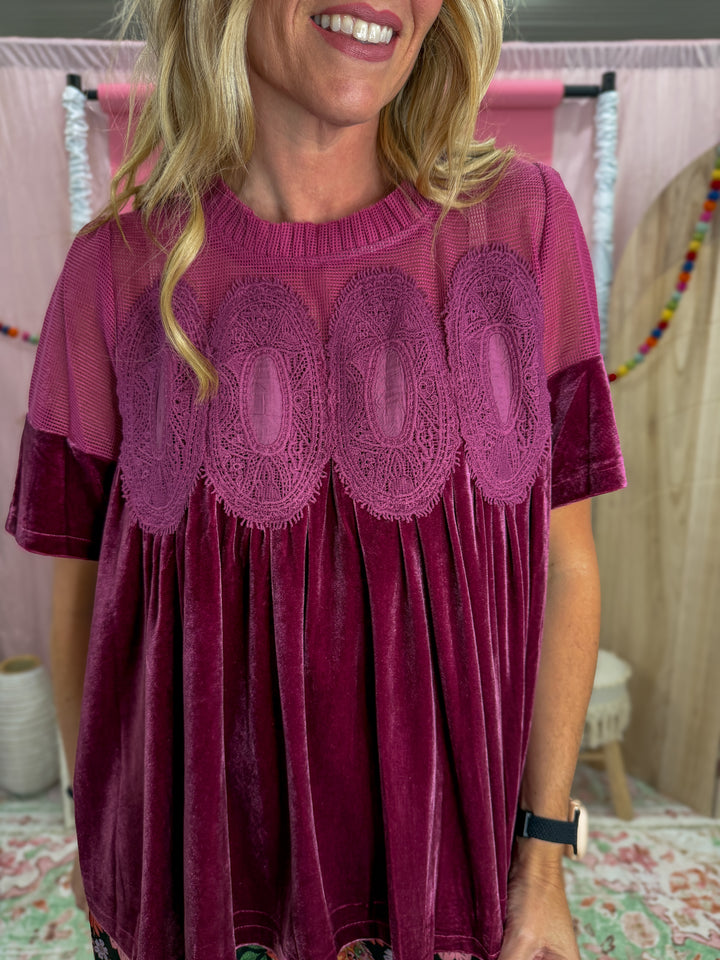 Velvet Rose Reverie Babydoll Top