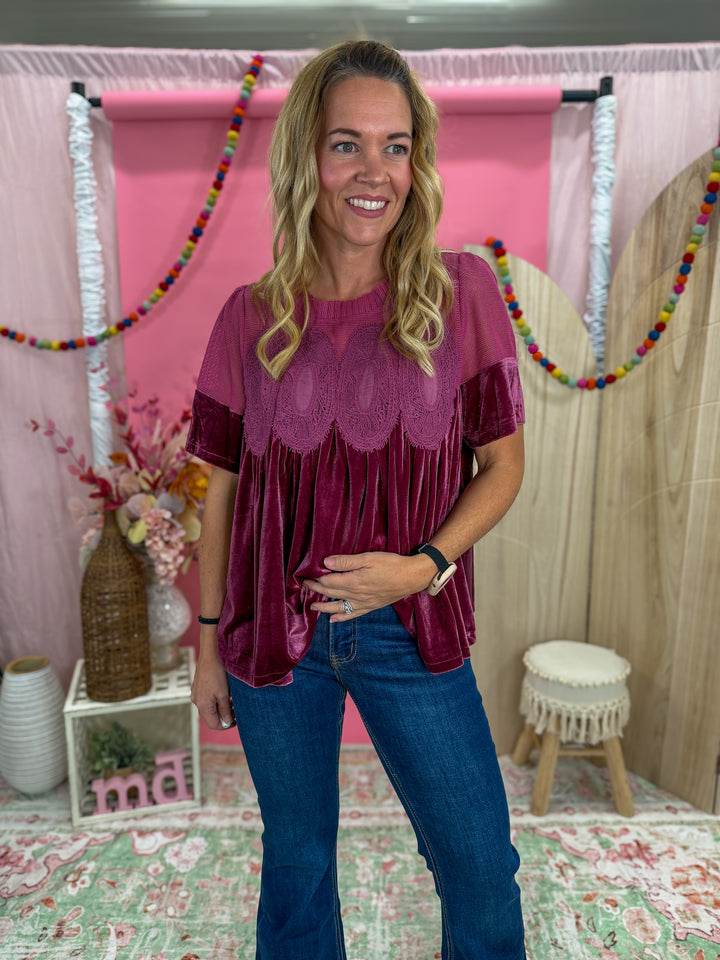 Velvet Rose Reverie Babydoll Top