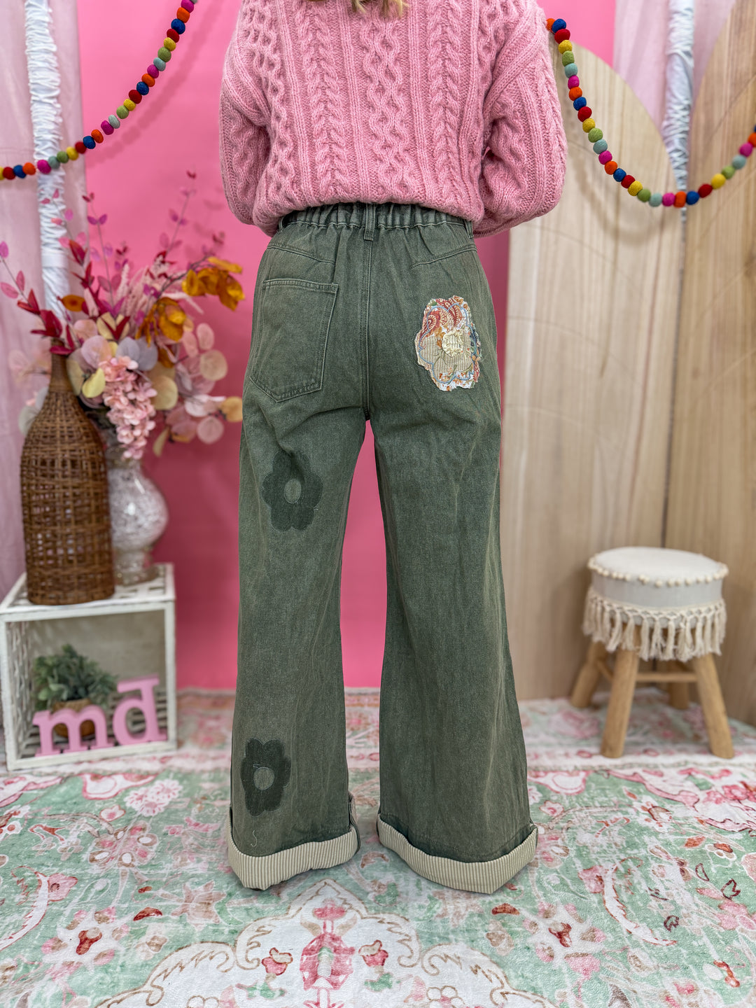 Wildflower Patchwork Denim Pants
