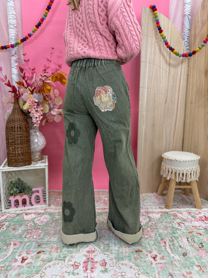 Wildflower Patchwork Denim Pants