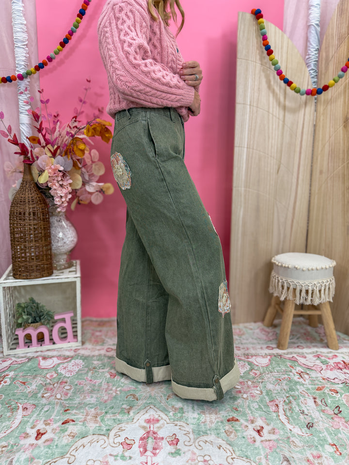 Wildflower Patchwork Denim Pants