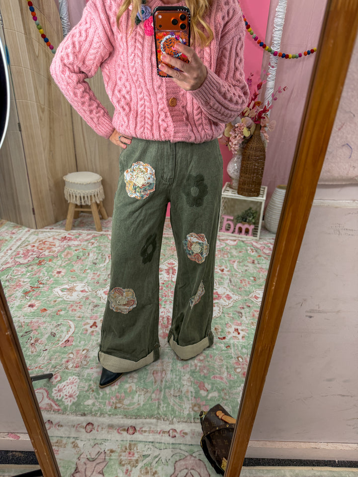 Wildflower Patchwork Denim Pants