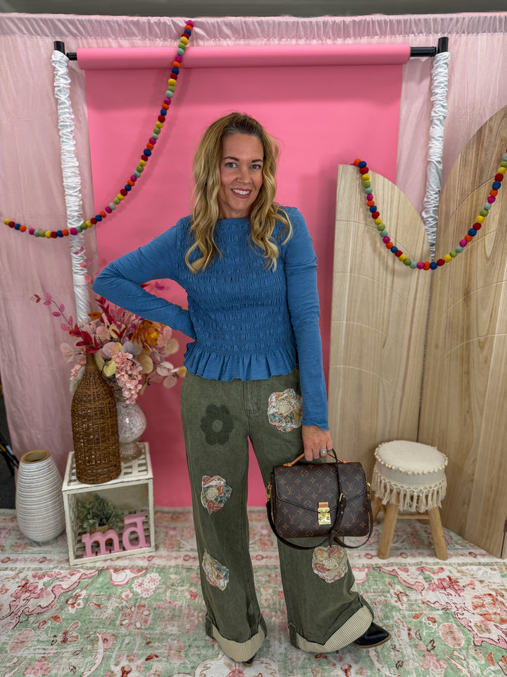 Wildflower Patchwork Denim Pants