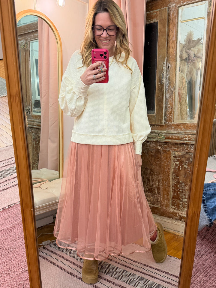 Tulle Midi Skirt