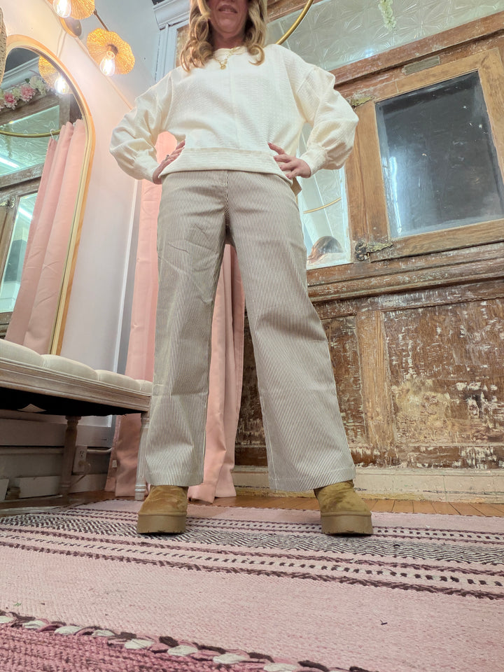 Striped Wide Leg Pants
