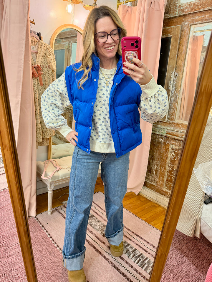 Mock Neck Casual Puffer Vest
