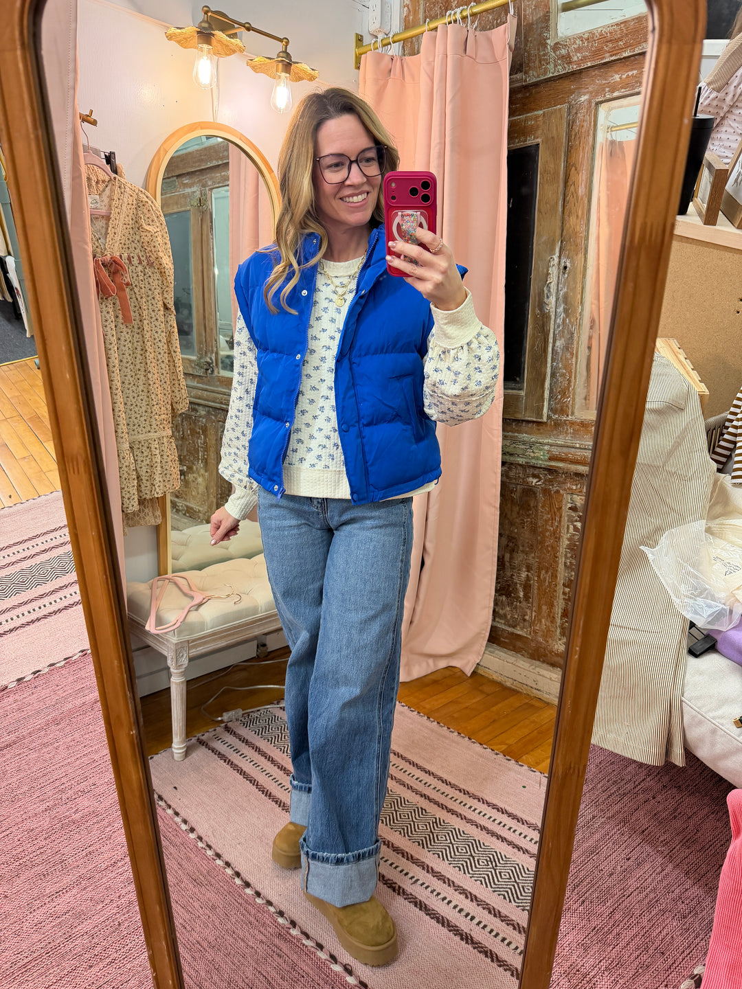 High Rise Cuffed Baggy Wide Jeans