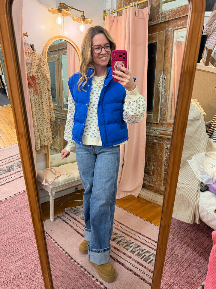 High Rise Cuffed Baggy Wide Jeans