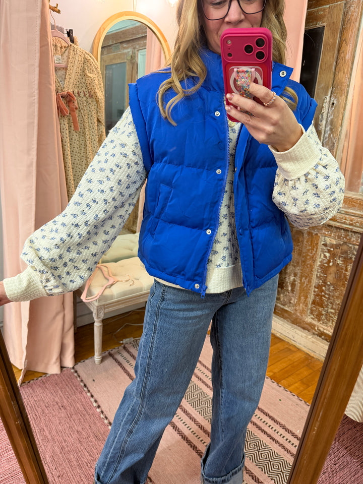 Mock Neck Casual Puffer Vest