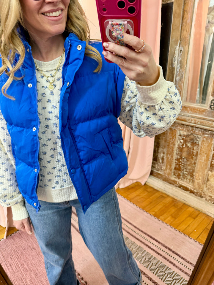 Mock Neck Casual Puffer Vest