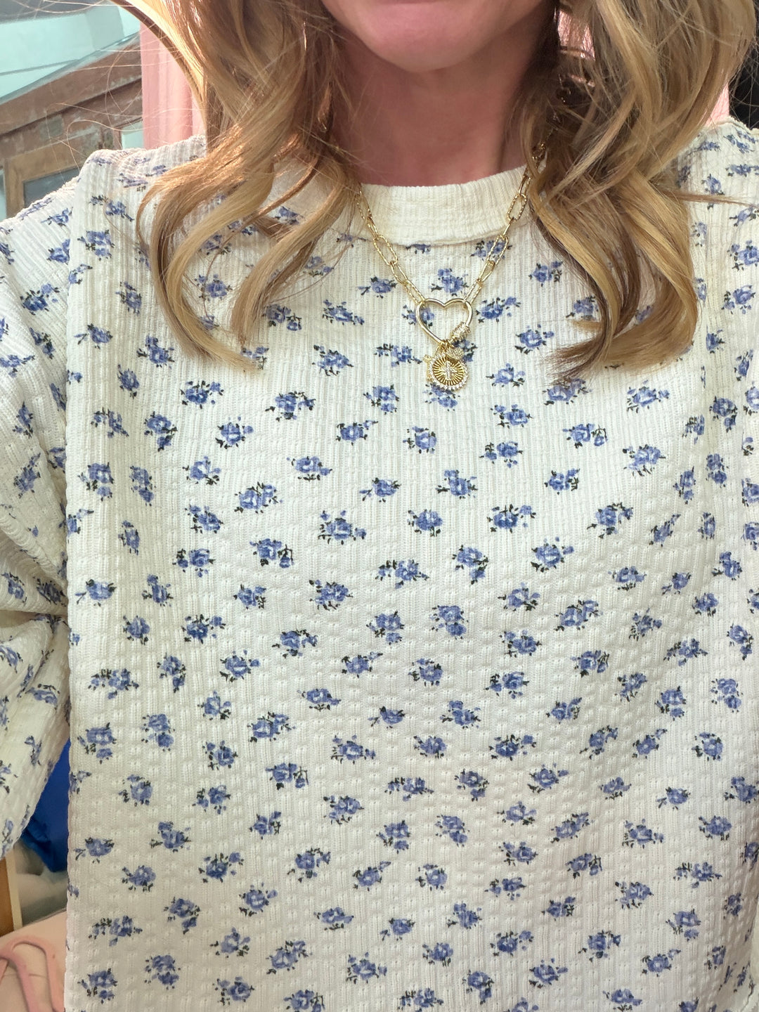 Oversized Floral Printed Casual Knit Top
