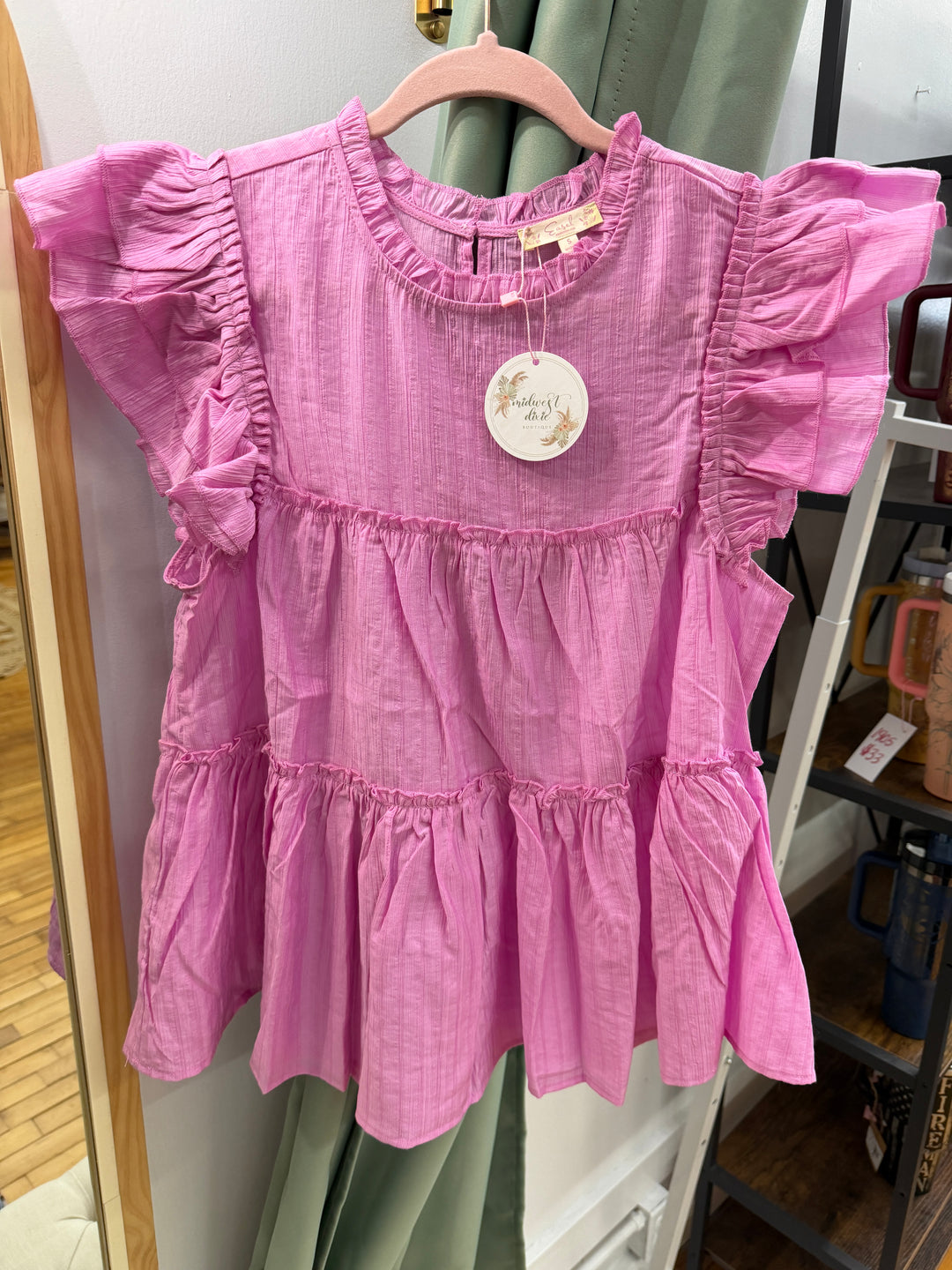 Crepe Tier Orchid Top