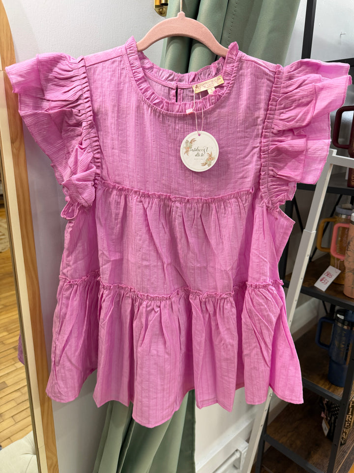 Crepe Tier Orchid Top