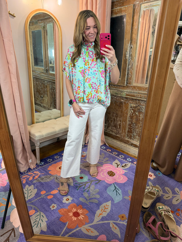 Confetti Garden Tie-Back Blouse