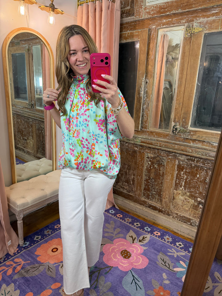 Confetti Garden Tie-Back Blouse