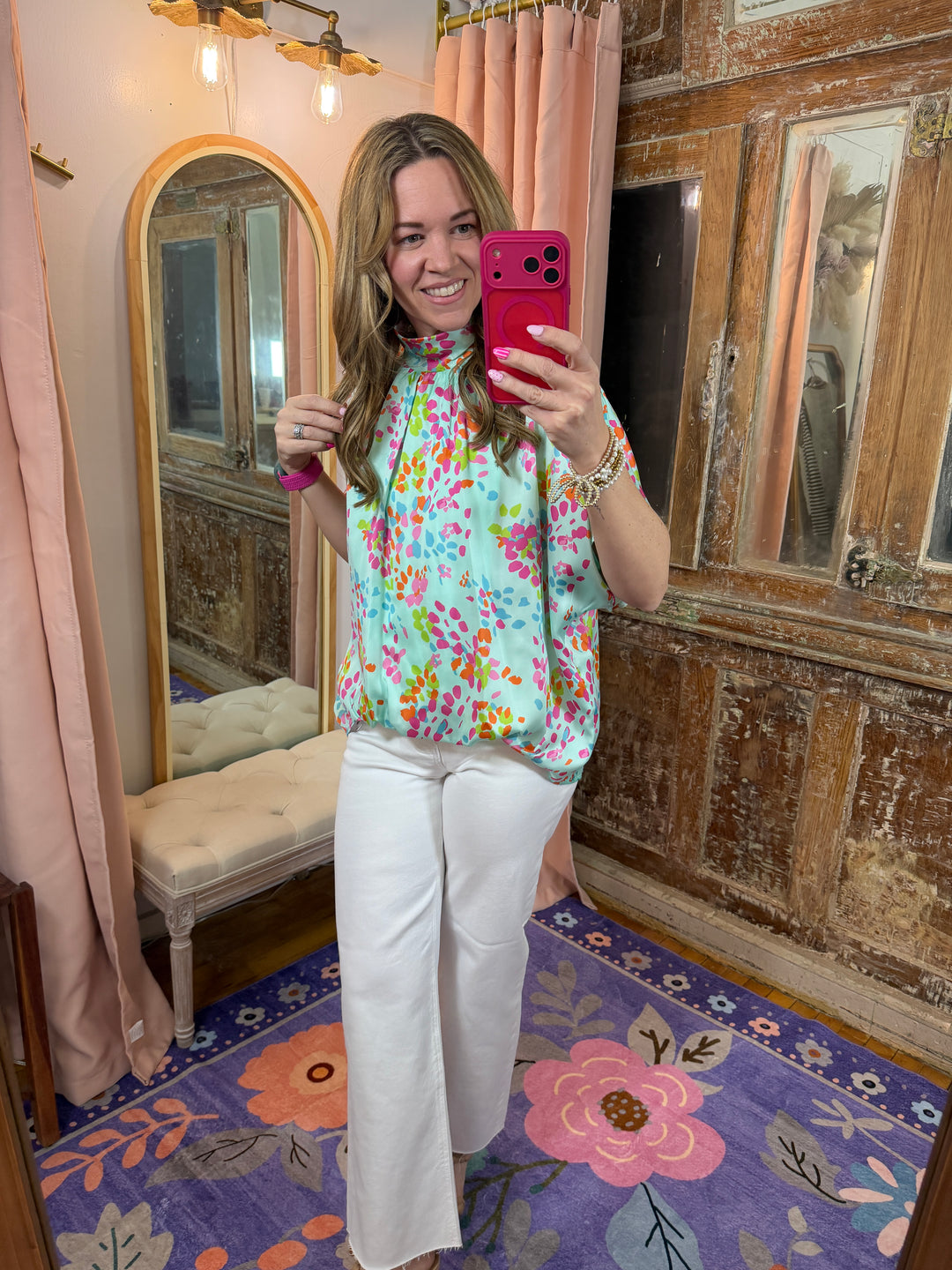 Confetti Garden Tie-Back Blouse