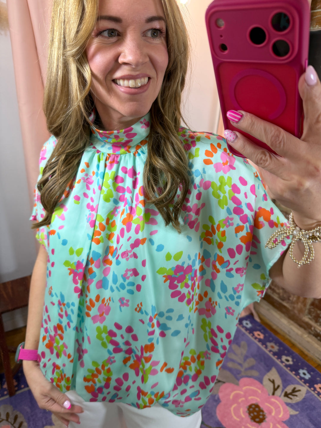 Confetti Garden Tie-Back Blouse