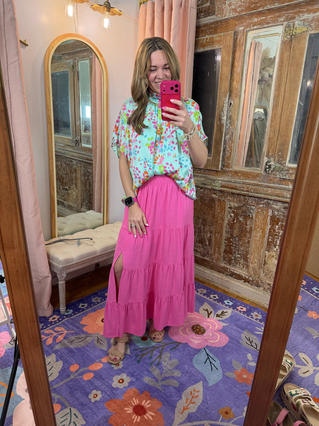 Confetti Garden Tie-Back Blouse