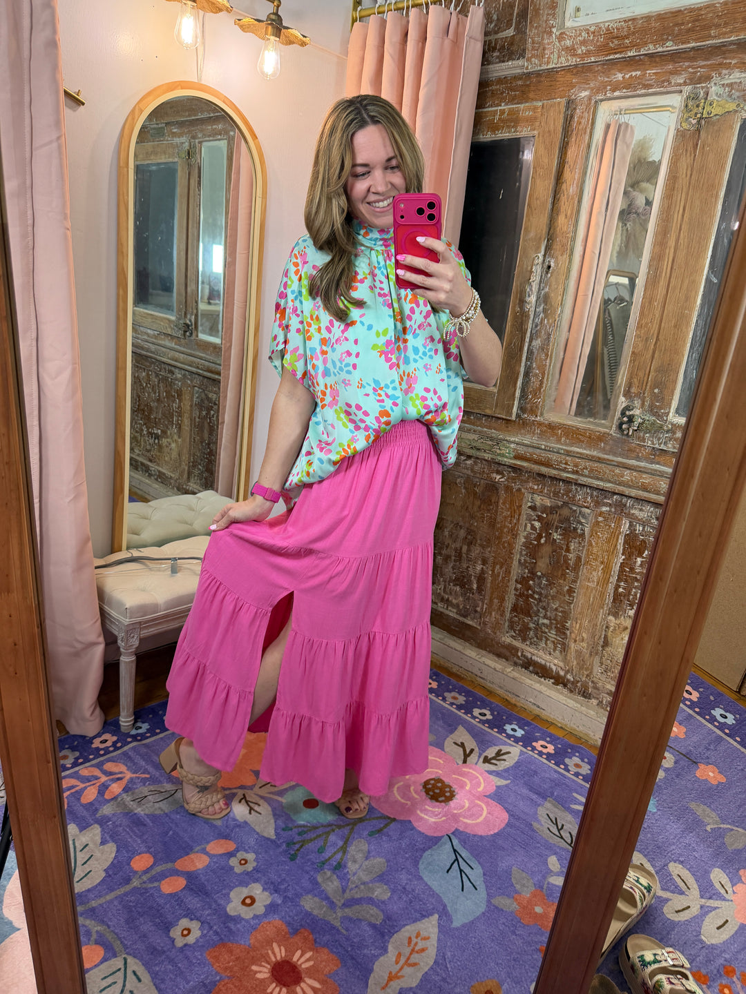 Confetti Garden Tie-Back Blouse
