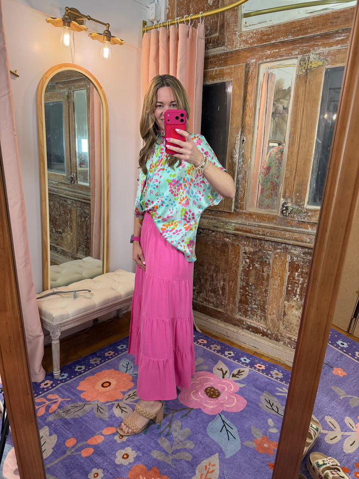 Confetti Garden Tie-Back Blouse