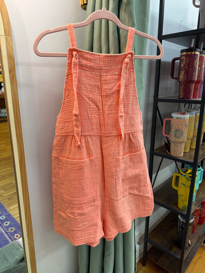 Easy Days Gauze Romper - Coral