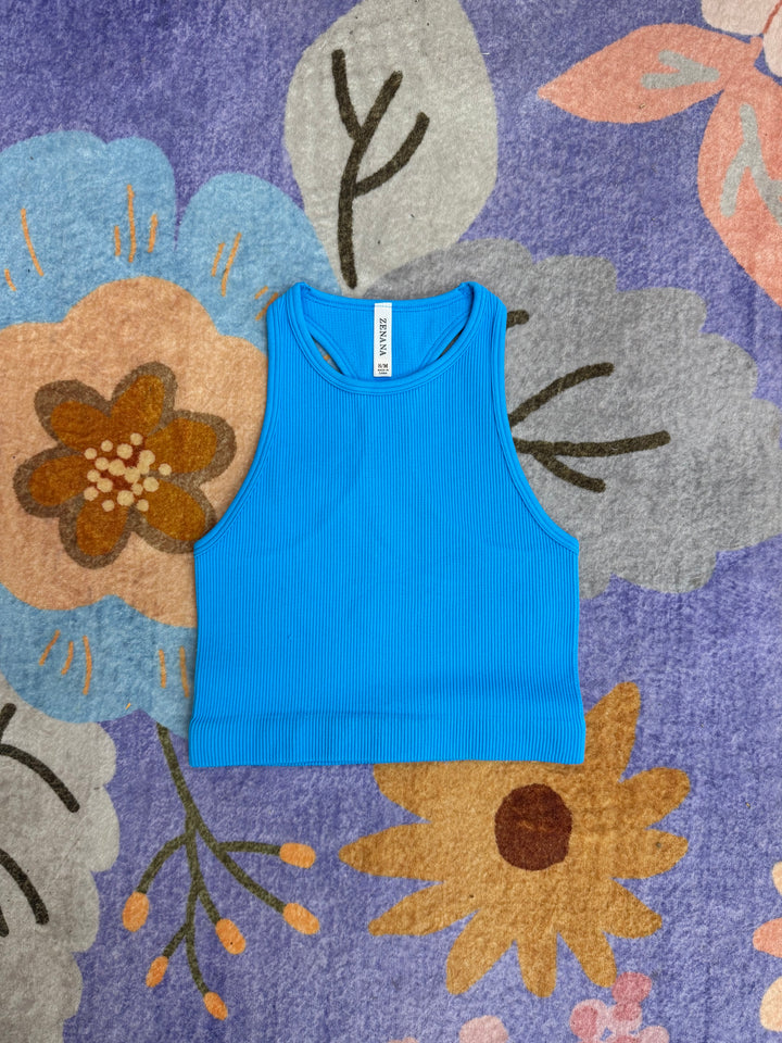 Everyday Essential Ribbed Crop Brami - Blue