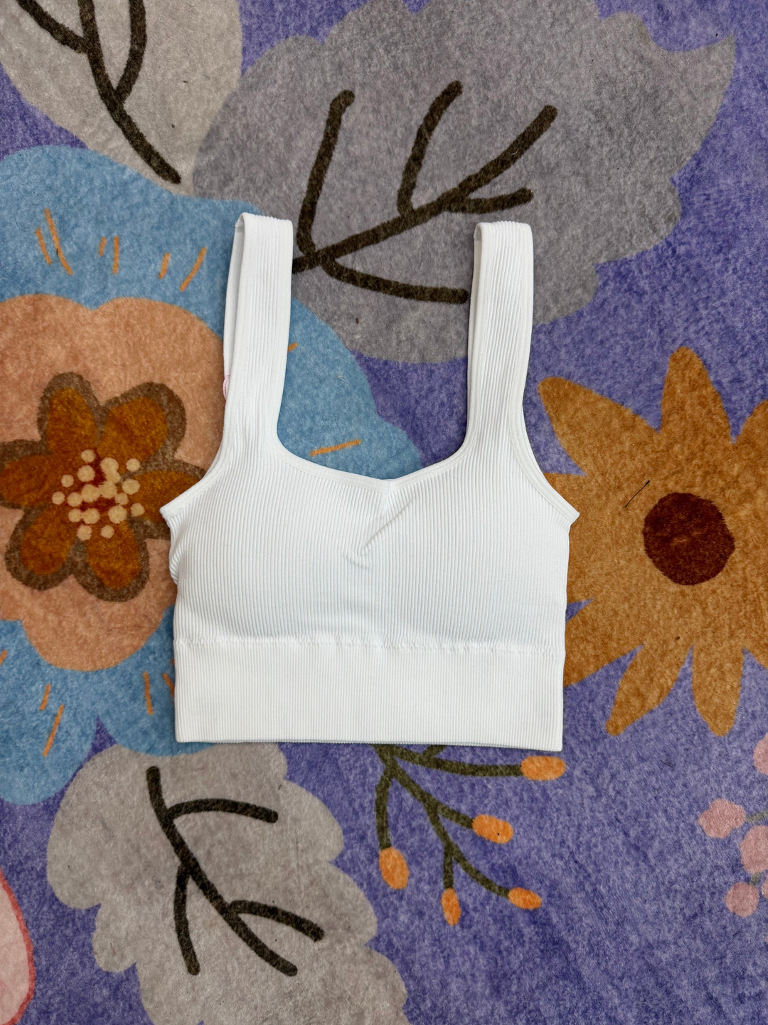 Sculpted Seamless Crop Brami - White
