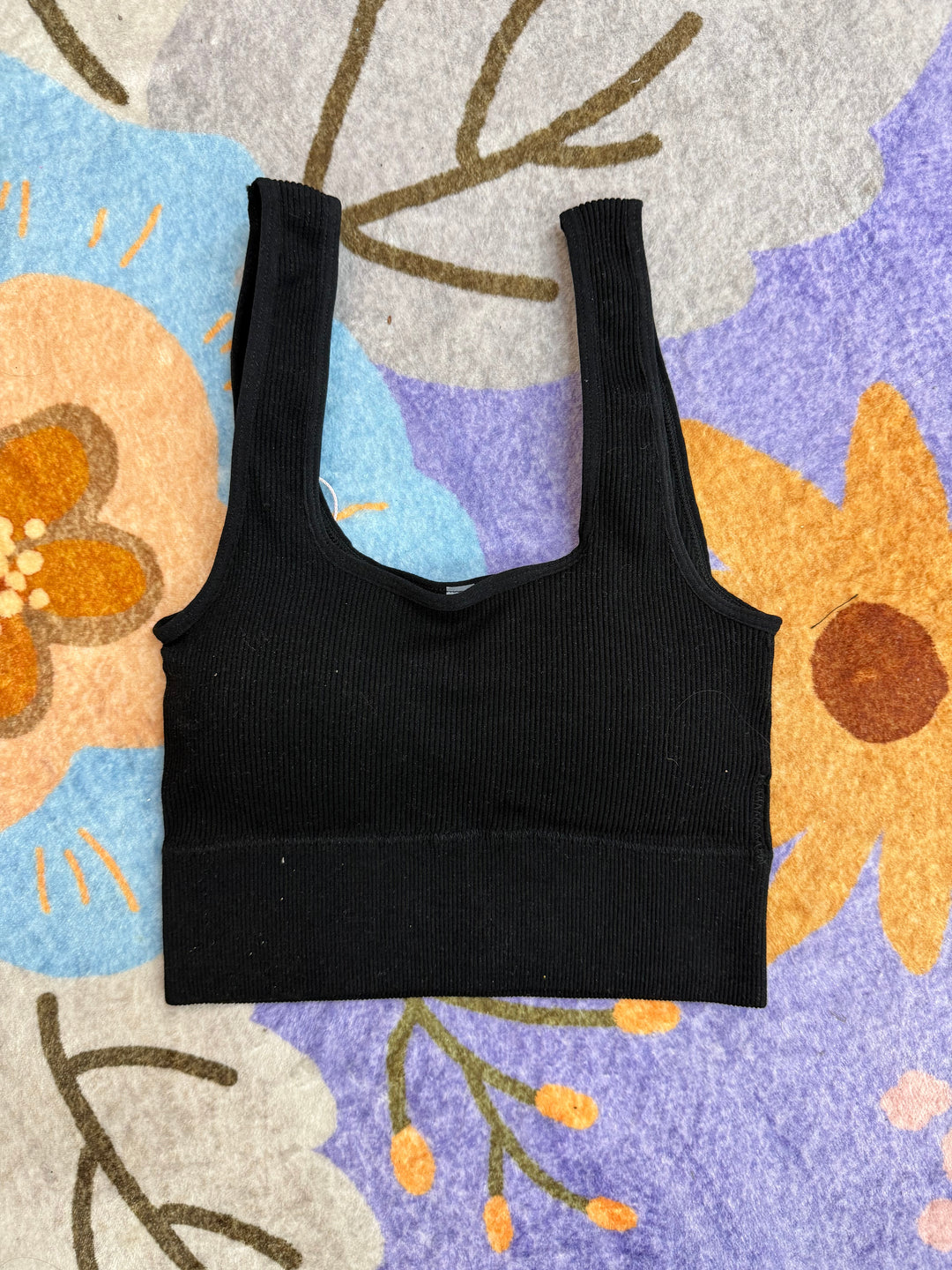 Sculpted Seamless Crop Brami - Black
