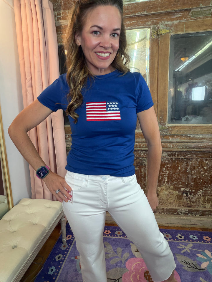 Stars & Stripes Embroidered Tee