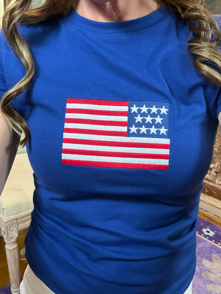 Stars & Stripes Embroidered Tee