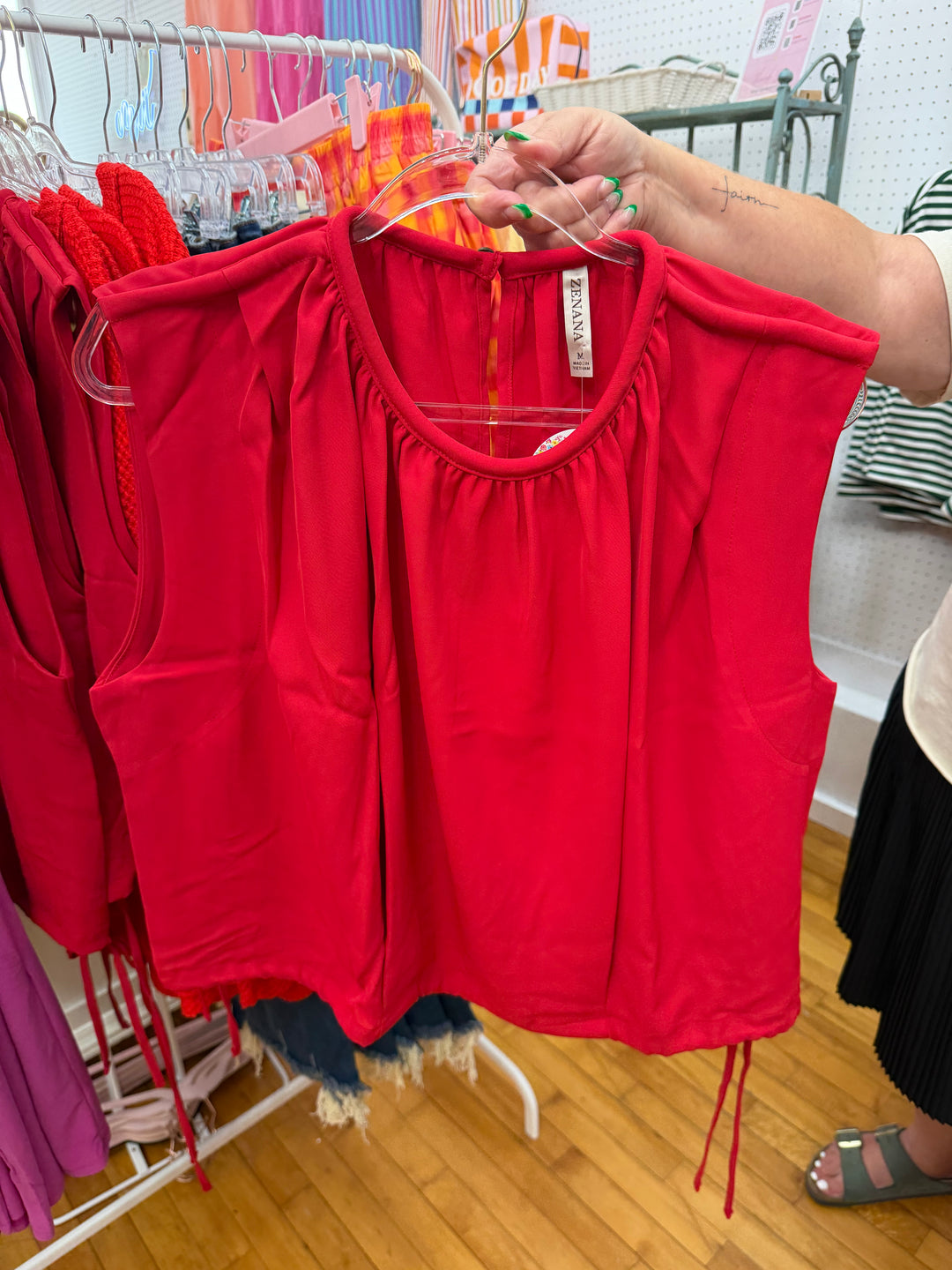 Crimson Confidence Cinch Top