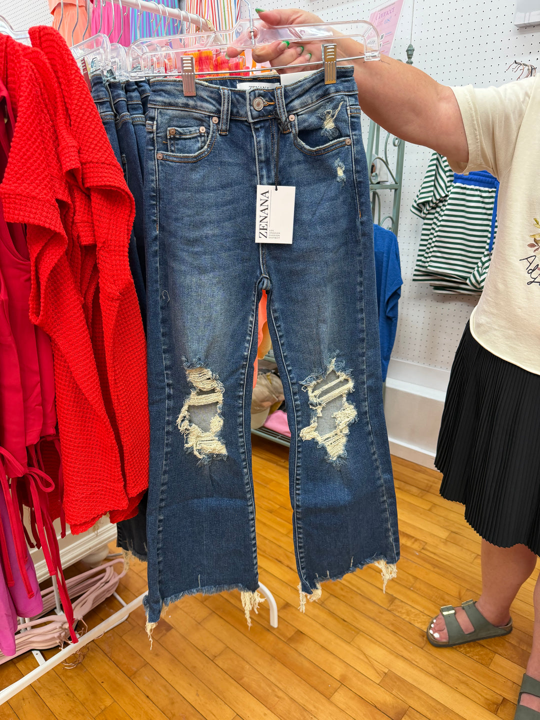 Rebel Heart Cropped Flare Jeans