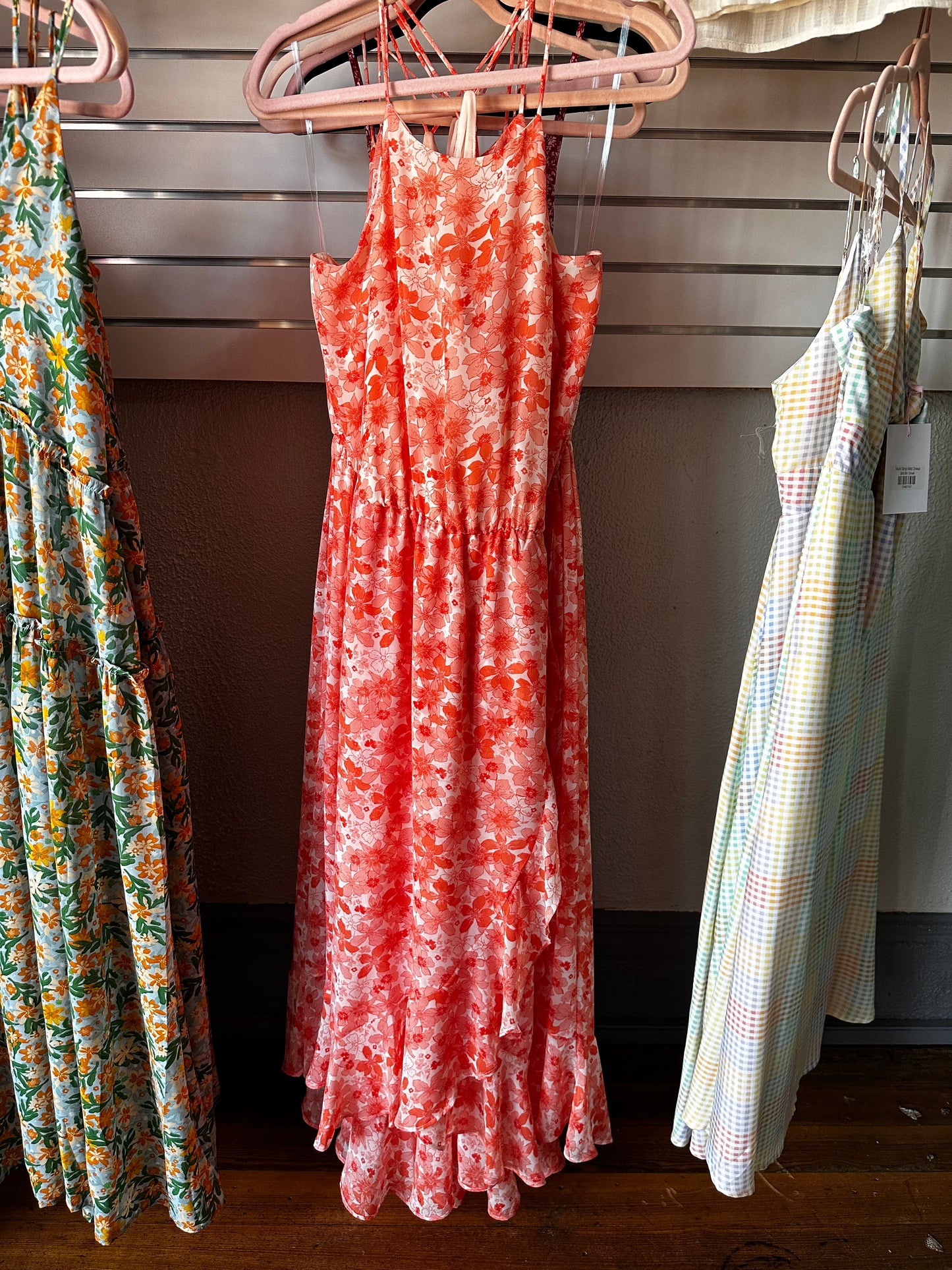 Coral Ruffle Wrap Dress